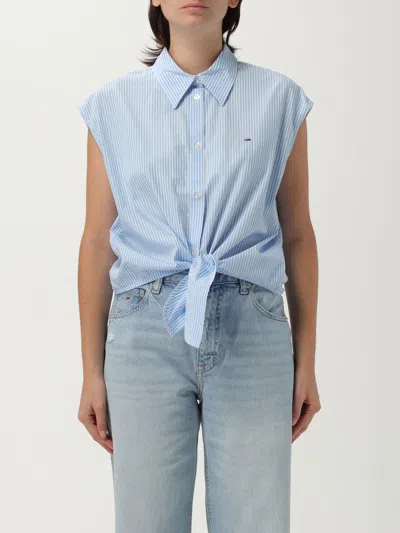 Tommy Jeans Shirt  Woman Color Sky Blue In Blue
