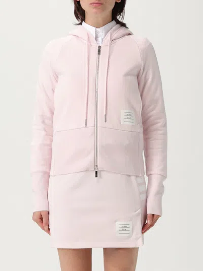 Thom Browne Cotton Hoodie With Drawstring Hood And Pockets In Pink