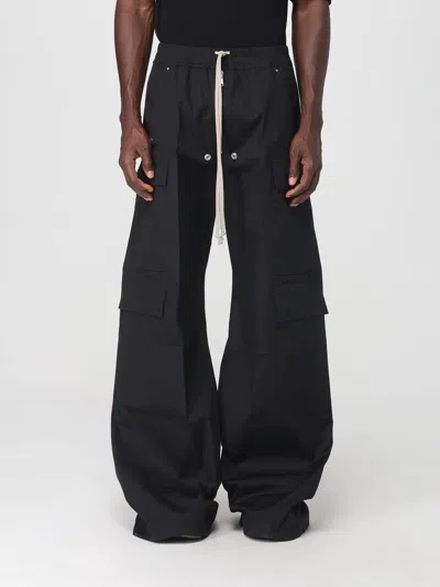 Rick Owens Wide-leg Trousers With High Waist And Utility Pockets In Black