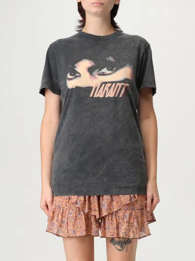 Isabel Marant Étoile Isabel Marant Etoile Slate Cotton Zoeline T-shit In Black