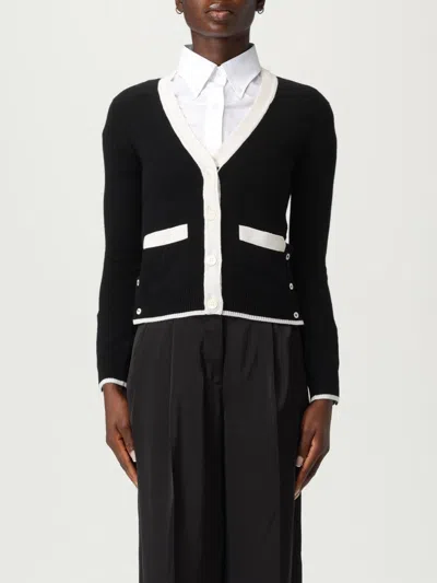 Thom Browne Side Buttoned Knit Cardigan In Black