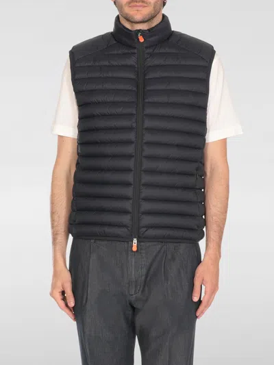 Save The Duck Logo-patch Padded Gilet In Blue