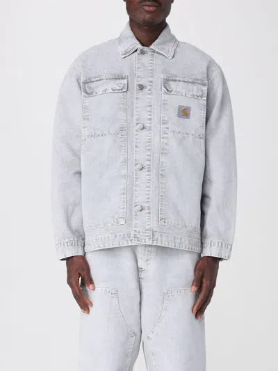 Carhartt Wip Button-up Organic Cotton Jacket In Gray