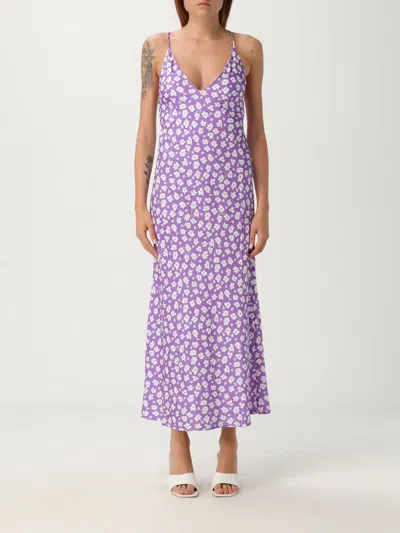 Mc2 Saint Barth Woman Slip Dress With Daisy Print In Purple