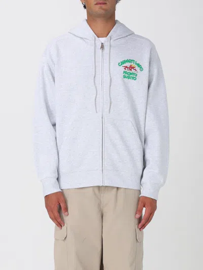 Carhartt Hooded Pronto Sweat Jacket Cotton Blend Sweatshirt In Gray