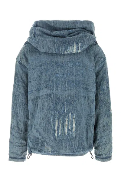 Diesel Felpa In Denim Stretch  Uomo In Blue