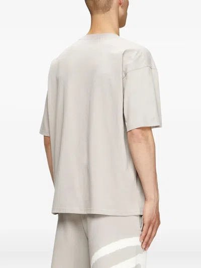 Diesel T-shirt With Bleached Oval D Logo In Neutral