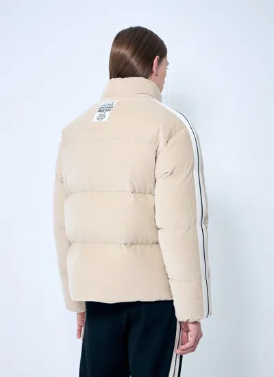 Moncler X Palm Angels Abrolhos Corduroy Short Down Jacket Beige In Neutral