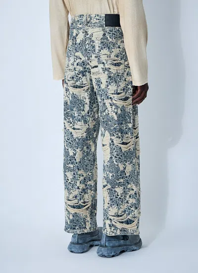 Acne Studios 1981 Distressed Monogram Jeans In Blue