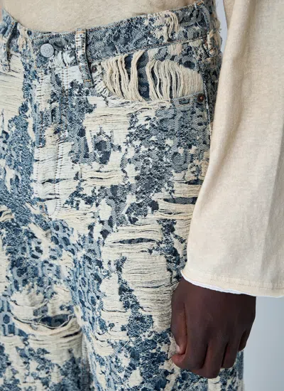 Acne Studios 1981 Distressed Monogram Jeans In Blue