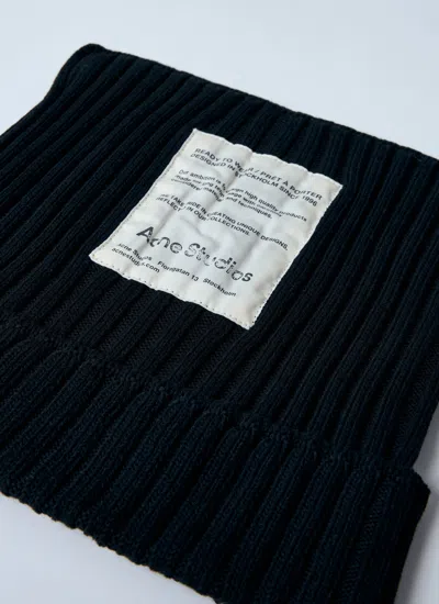 Acne Studios Men Ribbed Square Beanie