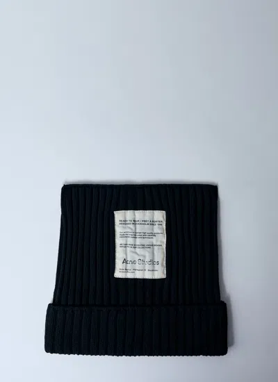 Acne Studios Men Ribbed Square Beanie