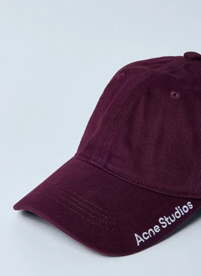 Acne Studios Men Twill Logo Baseball Cap In Purple