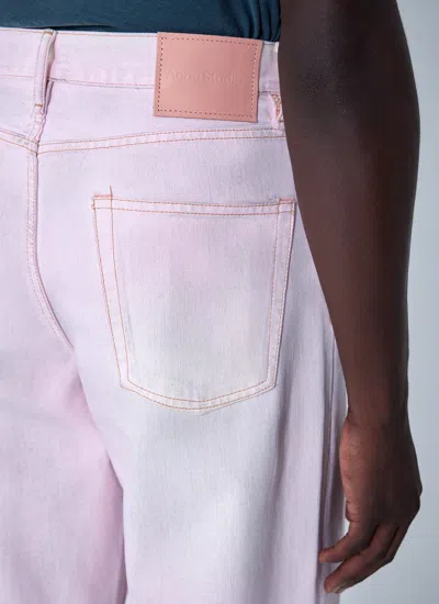 Acne Studios Womens Pale Pink 1981 Wide-leg Denim Jeans Xxs In Pink
