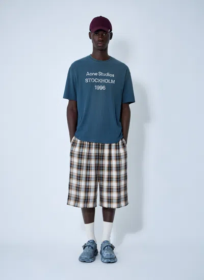 Acne Studios Women Check Shorts In Gold
