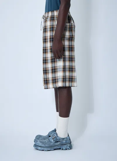 Acne Studios Women Check Shorts In Gold