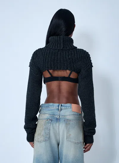 Acne Studios Women Cropped High Neck Sweater In Black