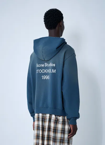 Acne Studios Women Hooded Logo Motif Sweatshirt In Black