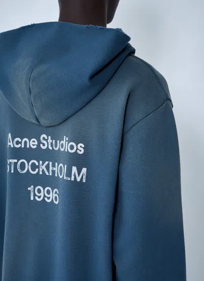 Acne Studios Women Hooded Logo Motif Sweatshirt In Black