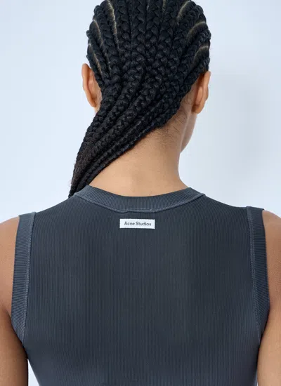 Acne Studios Women Logo Patch Tank Top In Blue