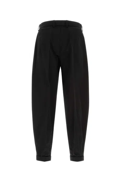Dolce & Gabbana Black Pants With Turn-up Hem In Cotton Man In Black