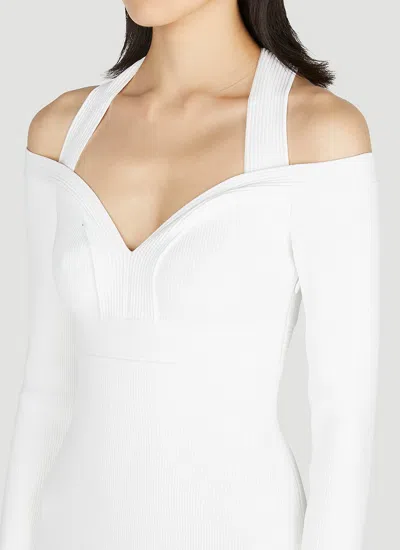 Alexander Mcqueen Ruffle Detailed Flared Mini Dress In White