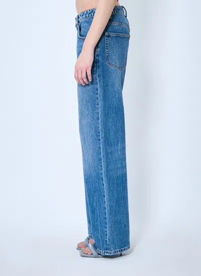 Alexander Wang Women Dip-side Jeans With Exposed Lace Underwear