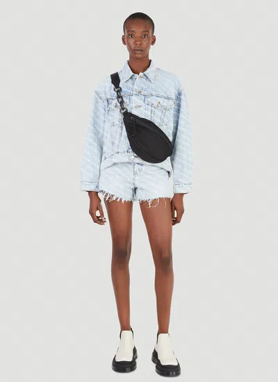 Alexander Wang Women Logo Denim Shorts In Blue