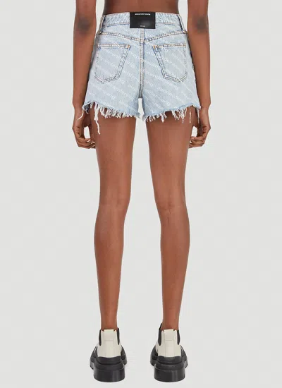 Alexander Wang Women Logo Denim Shorts In Blue