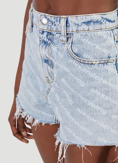 Alexander Wang Women Logo Denim Shorts In Blue