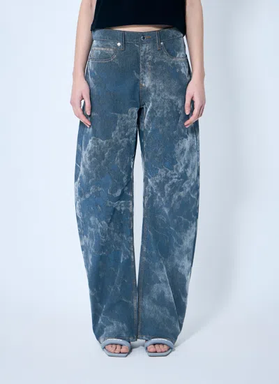 Alexander Wang Women Low Rise Clouding Flocking Jeans In Blue