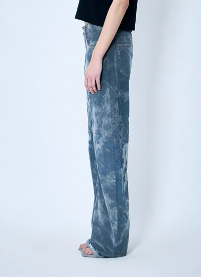 Alexander Wang Women Low Rise Clouding Flocking Jeans In Blue