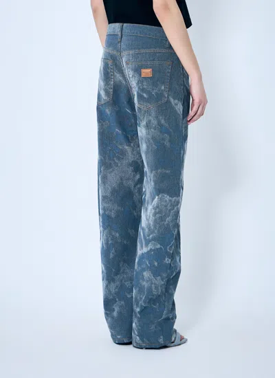 Alexander Wang Women Low Rise Clouding Flocking Jeans In Blue