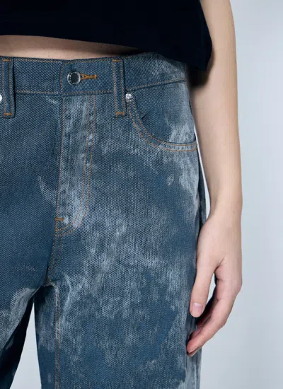 Alexander Wang Women Low Rise Clouding Flocking Jeans In Blue