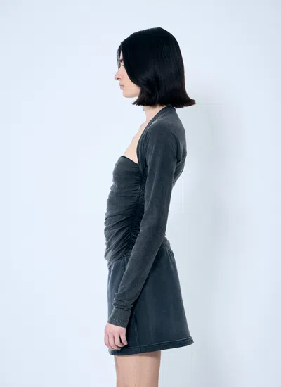 Alexander Wang Women Ruched Square Neck Top In Blue