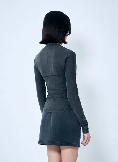 Alexander Wang Women Ruched Square Neck Top In Blue
