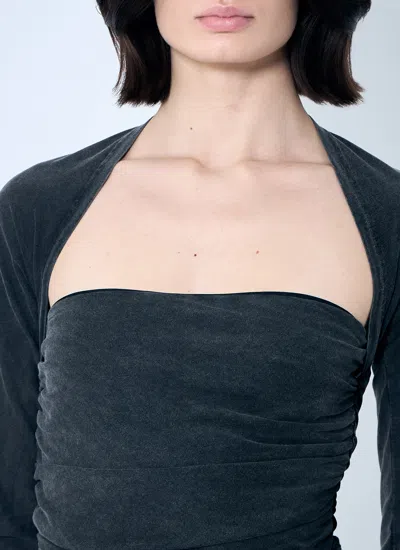 Alexander Wang Women Ruched Square Neck Top In Blue