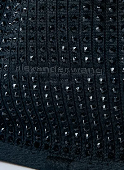 Alexander Wang Sapphire Glass Embellished Bag In Black