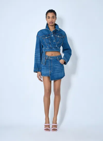 Alexander Wang Wrapped Tucker Jacket In Blue