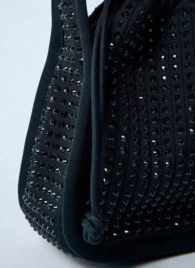 Alexander Wang Sapphire Glass Embellished Bag In Black