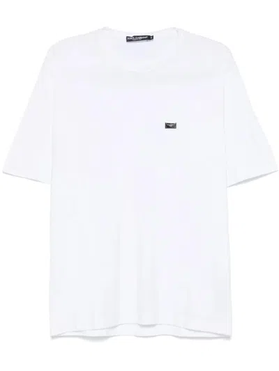 Dolce & Gabbana Crew Neck T-shirt In White With Logo