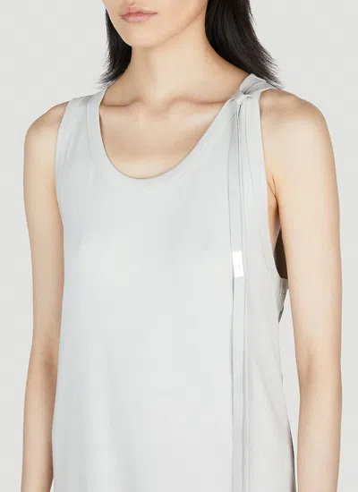 Ann Demeulemeester Floor-length Dress With Belted Waist And Side Slit In White
