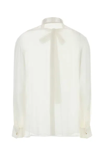 Dolce & Gabbana White Silk Shirt In White
