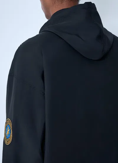 Balenciaga Hooded Raincoat With Drawstring And Pockets In Black