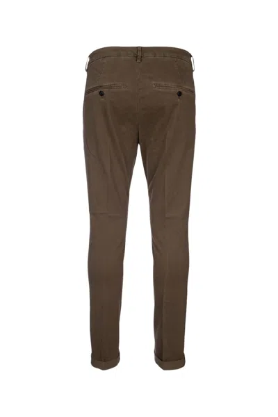 Dondup Rolled Cuffs Trousers Side Back Pockets In Brown