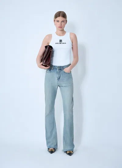 Balenciaga Women Bootcut Distressed Denim Jeans