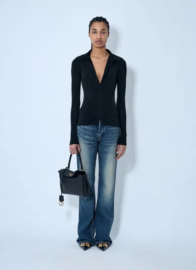 Balenciaga Women Button-down Shirt In Black