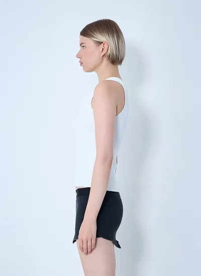 Balenciaga Logo-intarsia Sleeveless Tank Top In White