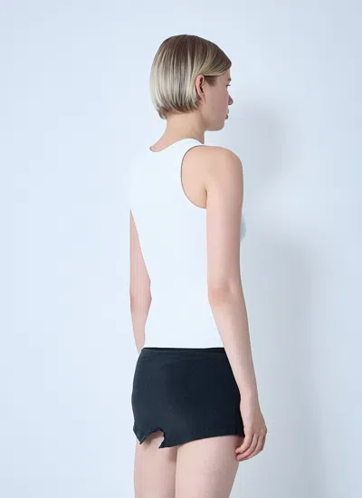 Balenciaga Logo-intarsia Sleeveless Tank Top In White