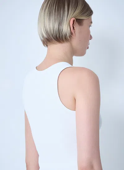 Balenciaga Logo-intarsia Sleeveless Tank Top In White